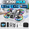 Квадрокоптер XKJ K200 MAX — дрон з HD камерою, БК моторами, Optical Flow, тристороннім уникненням перешкод, пультом 5.9", до 15 хвилин польоту, дальністю до 100 м, сірий